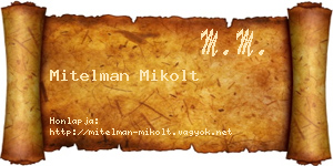 Mitelman Mikolt névjegykártya